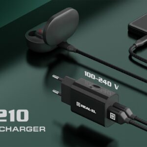 Laidas REAL-EL Premium USB A - C tipo, audinio, juodos spalvos, 2 m, tekstilinis - Image 7