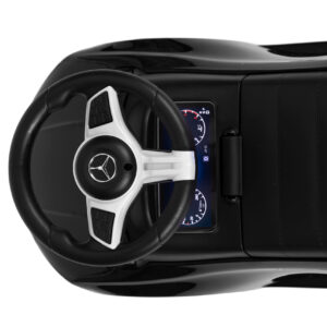 Vaikiškas elektromobilis Mercedes C CLASS, interaktyvus vairas, garsai, juodas - Image 9