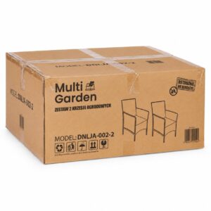 2 sodo fotelių komplektas su pagalvėlėmis, kėdės balkonui, terasai, sodui, rudos spalvos MultiGarden - Image 9