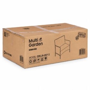 Dvivietė sodo sofa su pagalvėle, suoliukas balkonui, terasai ir sodui, ruda, MultiGarden - Image 9