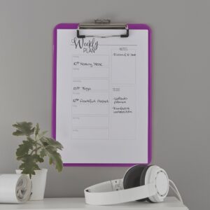Pagrindas rašymui Leitz Wow, A4, be atvertimo, su prispaudėju viršuje, plastikinis, violetinės spalvos - Image 2