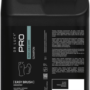DR LUCY – PRO EASY BRUSH, 5L – ŠAMPŪNAS, PALENGVINANTIS ILGŲ, PŪKUOTŲ KAILIŲ ŠUKAVIMĄ