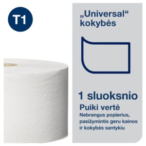 Tualetinis popierius Tork Universal Jumbo T1 (120160), pilkos spalvos, 1 sluoksnis, 480 m, 2400 lapelių - Image 2