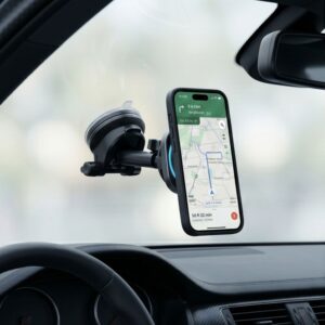 TECH-PROTECT V20 ARCTICBOOST MAGNETINIS MAGSAFE AUTOMOBILINIS LAIKIKLIS ANT PRIETAISŲ SKYDELIO IR ORO IŠPUČIŲ SU BELAIDŽIU ĮKROVIKLIU 25W QI2.2 JUODAS - Image 9