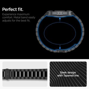 SPIGEN MODERN FIT 316L DIRŽELIS SAMSUNG GALAXY WATCH 8 / 9 / CLASSIC (40 / 44 / 46 MM) JUODAS - Image 9