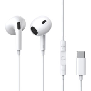 Ausinės su mikrofonu 1.1m (USB-C kištukas) Encok CZ17, baltos