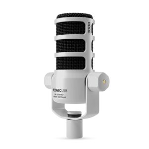 RØDE PodMic USB White - dinaminis mikrofonas podcastingui