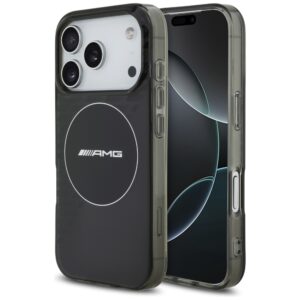 Dėklas AMG Double Layer Transparent Smocked MagSafe for Apple iPhone 17 Pro juodos spalvos