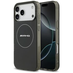 Dėklas AMG Double Layer Transparent Smocked MagSafe for Apple iPhone 17 Pro Max juodos spalvos