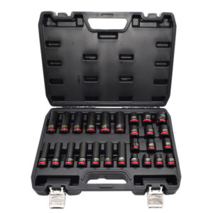 AWTOOLS SMŪGINIŲ GALVUČIŲ RINKINYS 1/2" 26 vnt./10-24 mm/ TRUMPOS IR ILGOS BLACK LINE