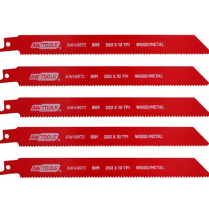 AWTOOLS Pjūklelis BiM PJOVIMUI PISTONU 200mm 10 TPI /5vnt /METALAS-MEDIS
