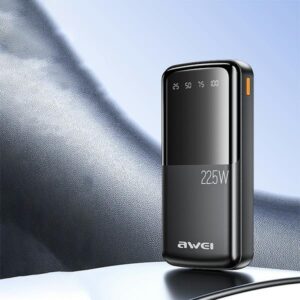 AWEI PowerBank P13K 20000mAh 22.5W juodos spalvos Digital Display - Image 3