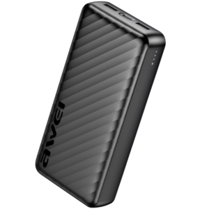 PowerBank AWEI P6K Pro 20000mAh 2xUSB-A/USB-C juodos spalvos