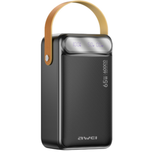 Powerbank Awei PA-82 60000mAh 65W PD 2xUSB-A/USB-C juodos spalvos - Image 2