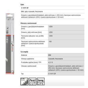 BOSCH PJŪKLELIS S S1411DF /2vnt.