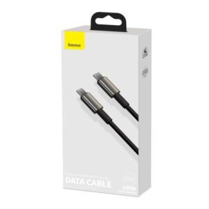 Baseus CATWJ-01 USB kabelis 1 m USB C 100 W Juoda - Image 3