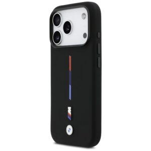 BMW M Silicon Tricolor Line MagSafe dėklas skirtas Apple iPhone 17 Pro juodos spalvos - Image 2