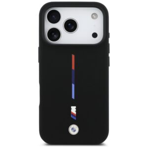 BMW M Silicon Tricolor Line MagSafe dėklas skirtas Apple iPhone 17 Pro juodos spalvos - Image 3