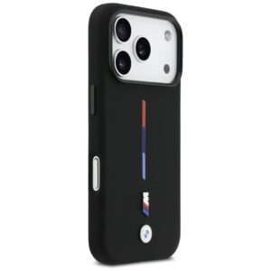 BMW M Silicon Tricolor Line MagSafe dėklas skirtas Apple iPhone 17 Pro juodos spalvos - Image 4