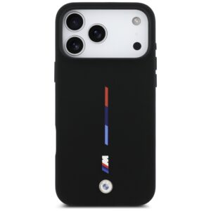 BMW M Silicon Tricolor Line MagSafe dėklas skirtas Apple iPhone 17 Pro Max juodos spalvos - Image 3