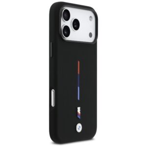 BMW M Silicon Tricolor Line MagSafe dėklas skirtas Apple iPhone 17 Pro Max juodos spalvos - Image 4