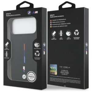 BMW M Silicon Tricolor Line MagSafe dėklas skirtas Apple iPhone 17 Pro Max juodos spalvos - Image 8