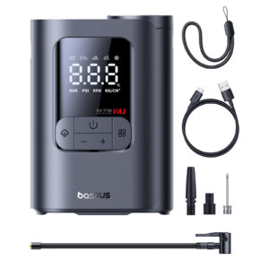 Automobilinis mini kompresorius, max 150 PSI belaidis (su akumuliatoriumi) VA1 GoTrip Dark Gray 2500mAh 11.1V 27.75Wh, Baseus