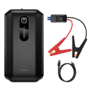 LiPo išorinis akumuliatorius (Powerbank) 10000mAh su automobilio užvedimo funkcija, 1xUSB 5V 2.4A, užvedimo pikinė galia 12V 1000A BASEUS - Image 1