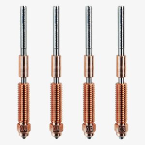 3D spausdintuvo purkštukų komplektas "Unicorn" 2x0.4mm 1x0.6mm 1x0.8mm skirti K1C / ENDER-3V3 / K1MAX su atnaujintu kaitikliu CREALITY