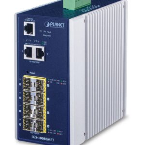 PLANET IGS-10080MFT tinklo komutatorius Valdomas Gigabit Ethernet (10/100/1000) Mėlyna, Balta