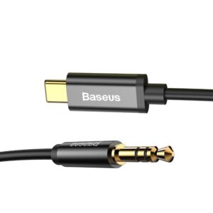 USB-C ir 3,5 mm mini lizdo garso kabelis Baseus Yiven 1,2 m (juodas) - Image 3