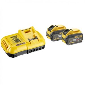 Tiekimo rinkinys DEWALT FLEXVOLT 2x DCB547 54V 9,0 Ah akumuliatorius + įkroviklis DCB118 Geltona, Juoda