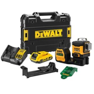 DEWALT LINIJINIS LAZERIS 12/18V DCE089D1G18 30m 3x360° 1x2,0Ah 18V ŽALIAS