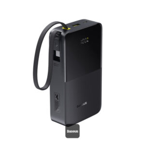 LiPo išorinis akumuliatorius (Powerbank) 20000mAh 22.5W su įmontuotu USB-C kabeliu, USB-A, USB-C Bipow2 Pro EnerFill Juodas BASEUS