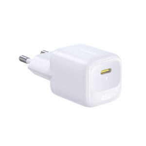 Sieninis įkroviklis EnerFill FN22 45W USB-C QC PD, baltas