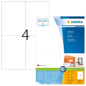 HERMA 4627 lipni etiketė Stačiakampis Ilgalaikis Balta 800 vnt - Image 1