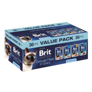 BRIT Premium by Nature Delicate fillets in gravy Box - šlapias kačių maistas - 36x85g