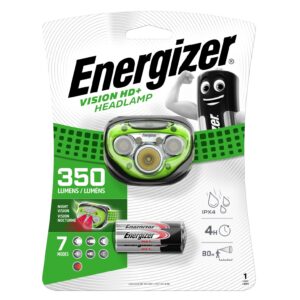 LED žibintuvėlis ant galvos VISION HD+ 350lm, 3x AAA, +raudona, 7 režimai