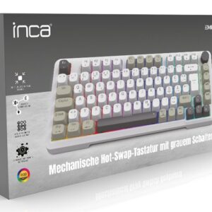 Inca IKG-455 klaviatūra Žaidimams USB + RF Wireless + Bluetooth QWERTY Vokiečių Balta - Image 3