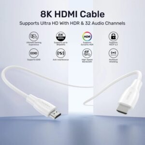 UNITEK HDMI 2.1 8K HDR kabelis baltas 3M - Image 3