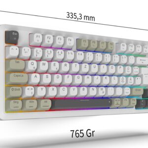 Inca IKG-455 klaviatūra Žaidimams USB + RF Wireless + Bluetooth QWERTY Vokiečių Balta - Image 2