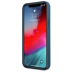 Guess GUHCP12LLSLMGBL Apple iPhone 12 Pro Max 6,7" blue hardcase Metal Logo Script - Image 5