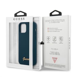 Guess GUHCP12LLSLMGBL Apple iPhone 12 Pro Max 6,7" blue hardcase Metal Logo Script - Image 8