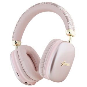 Guess Bluetooth on-ear headphones GUBHK1GCTCSP rožinės spalvos Gcube Metallic Script Logo