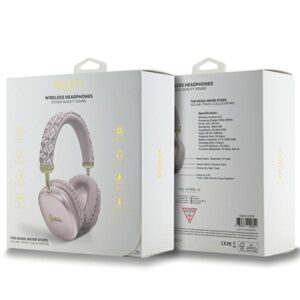 Guess Bluetooth on-ear headphones GUBHK1GCTCSP rožinės spalvos Gcube Metallic Script Logo - Image 4