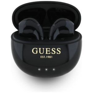 TWS ausinės Guess Glossy Effect Egg Shape Printed Classic Logo juodos spalvos - Image 3