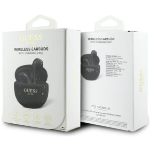 TWS ausinės Guess Glossy Effect Egg Shape Printed Classic Logo juodos spalvos - Image 6
