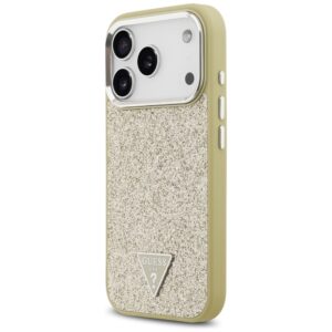 Guess Glitter Triangle Logo MagSafe dėklas Apple iPhone 17 Pro gold - Image 2