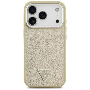 Guess Glitter Triangle Logo MagSafe dėklas Apple iPhone 17 Pro gold - Image 3