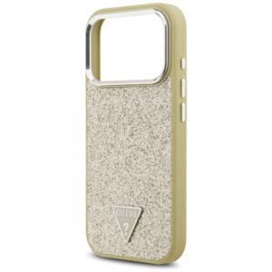 Guess Glitter Triangle Logo MagSafe dėklas Apple iPhone 17 Pro gold - Image 6